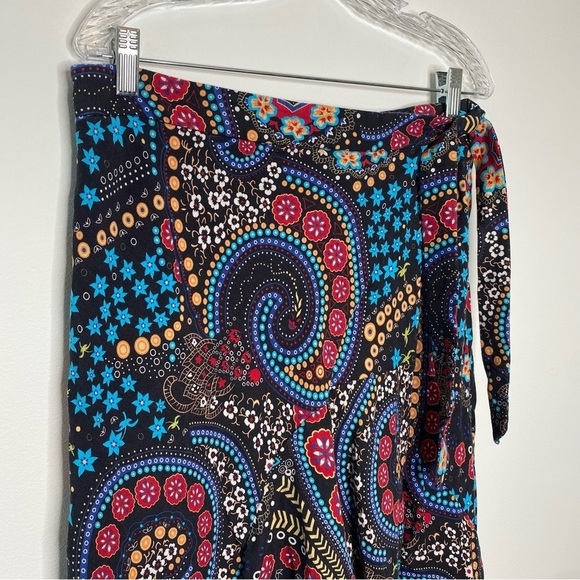 Context Exclusively at Lord & Taylor Floral Paisley Faux Wrap Linen Blend Skirt - Picture 2 of 16